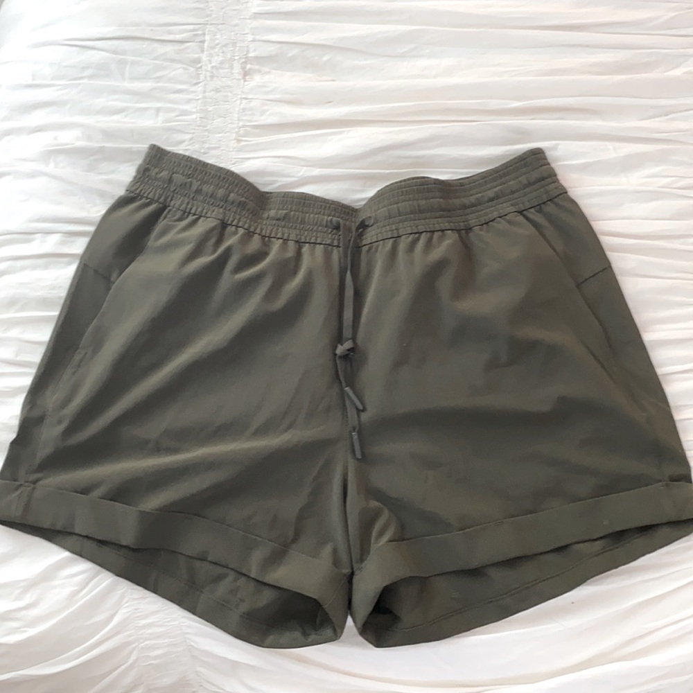 Lululemon, olive green, drawstring shorts